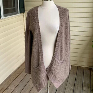 Sleeping On Snow Anthropolgie Nubby Cardigan Sweater S Taupe Mohair Lambs Wool